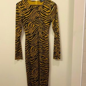 Suede Tiger print maxi dress